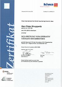 Knuppertz Industrieservice Zertifikat Bild