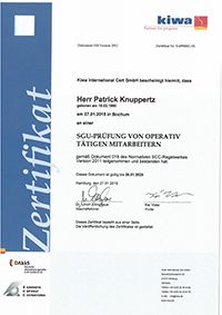 Knuppertz Industrieservice Zertifikat Bild
